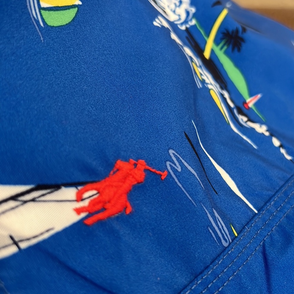 Brand New Ralph Lauren’s Polo Men’s Blue Nautical Swimwear with 3 pocket front! - Picture 8 of 9